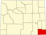 Map of Wyoming highlighting Laramie County